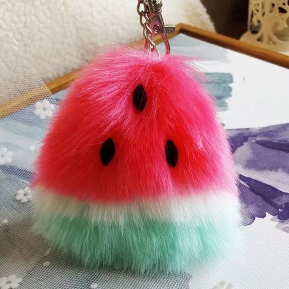 K Watermelon Pom Pom Key Chain - Picture 2 of 6
